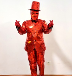 Red mirror man suits