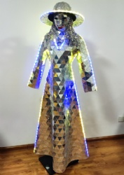 LED mirror girl, LED mirror dress