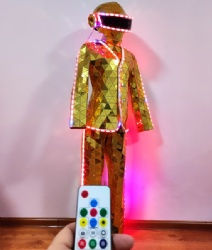 Golden mirror led suits