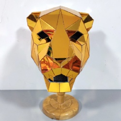 mirror leopard head, mirror tigter head
