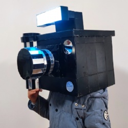 Mirror led camera helmet