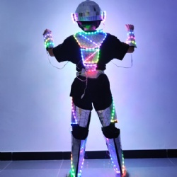 LED镜面机器人服装