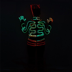 Tron team dance LED light up fiber optic costumes